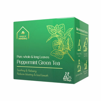 Herbal Peppermint Green Tea Bags - (1 box of 15 sachets)