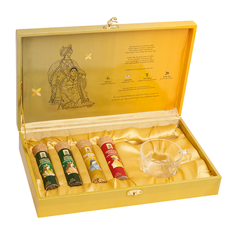 Experience  the essence of Royalty Hindraj Assorted tube collection with cup & spoon inside